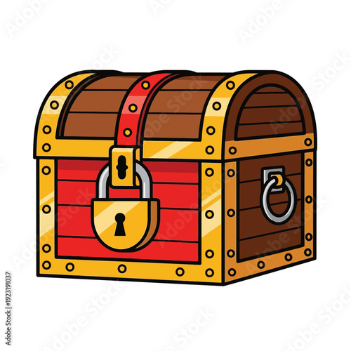 Locked Cartoon Treasure Box