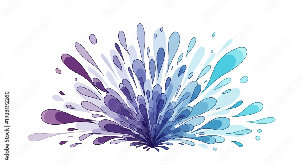 Obraz premium Vibrant purple and blue splash on white background