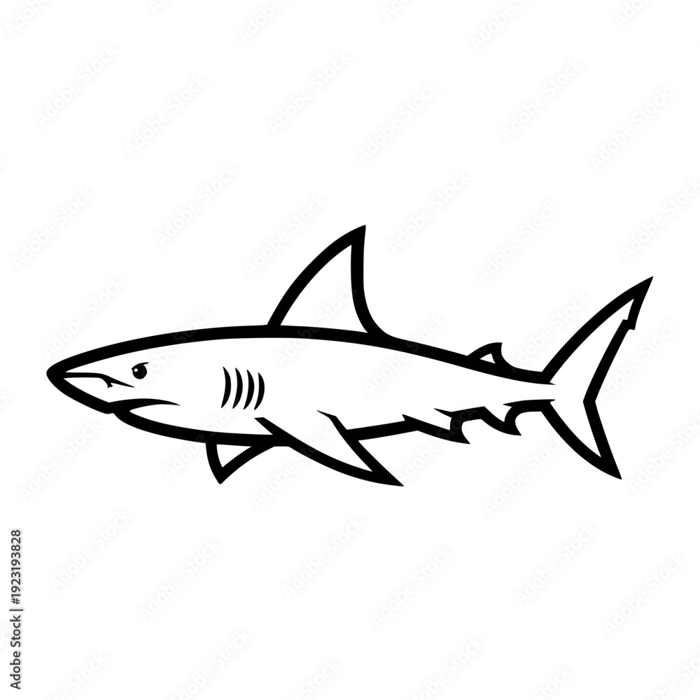 Obraz premium shark swimming ocean predator vector