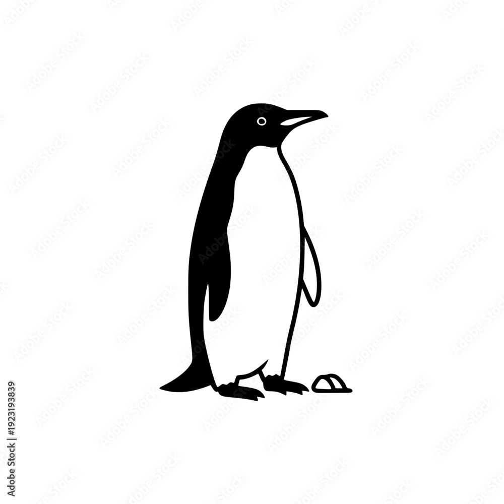 Obraz premium penguin standing antarctic wildlife vector