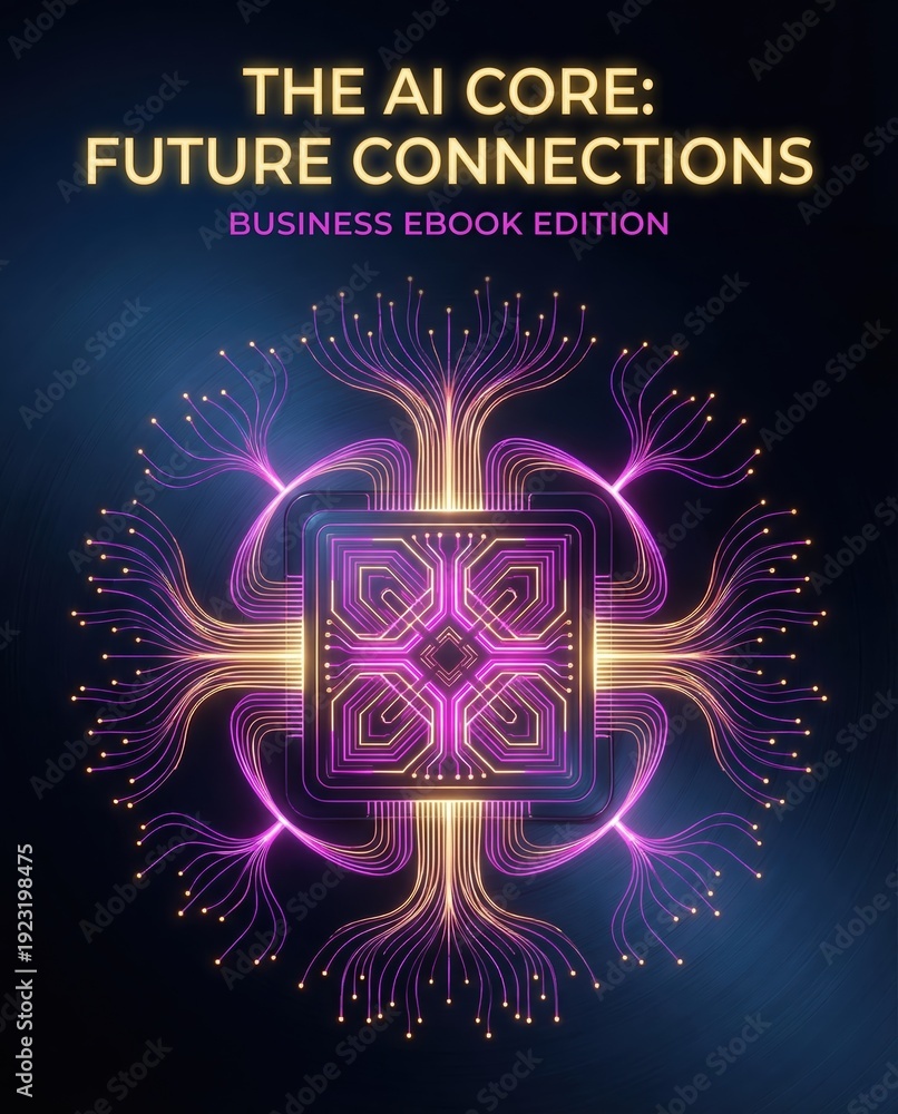 Fototapeta premium Future connections exploring ai microchips and circuit boards in digital intelligence technology e-book innovative insights