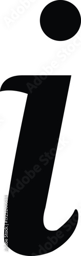 Art & Illustration, Help and Information Letter i Circle Outline Vector Icon