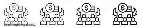 Group Lending Icon Set Different Style Collection
