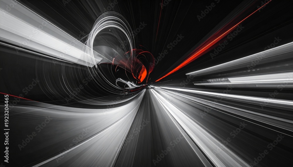 Naklejka premium A speeding tunnel evoking all the feels with dynamic motion, light, speed, energy, and technology