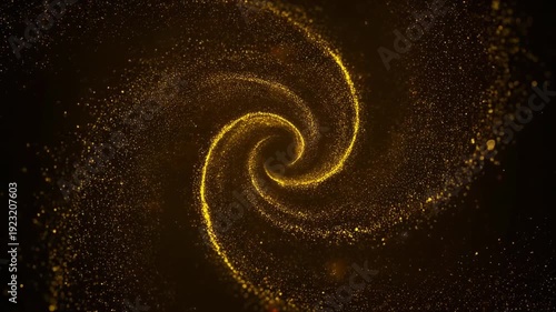 Wallpaper Mural Golden glitter swirl background with sparkling particles and elegant glowing dust in dark space Torontodigital.ca