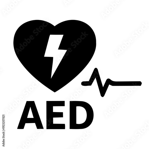 AED Defibrillator Emergency Icon
AED自動体外式除細動器アイコン