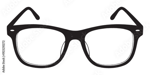 Stylish grunge eyeglasses for optical and vision concepts, suitable for academic themes or modern accessory applications in graphic design projects and apparel print