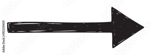 A bold hand drawn arrow pointing to the right, perfect for indicating direction, showing progress, or highlighting key information in presentations, educational materials, and user