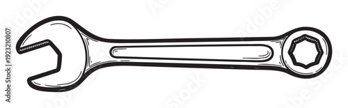 Essential hand tool wrench for repairs and maintenance, perfect for mechanical service industries, automotive shops, and hardware store branding