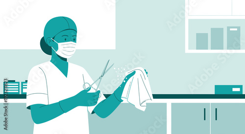 Medical Professional Cleaning Surgical Instruments in Hospital Clinic