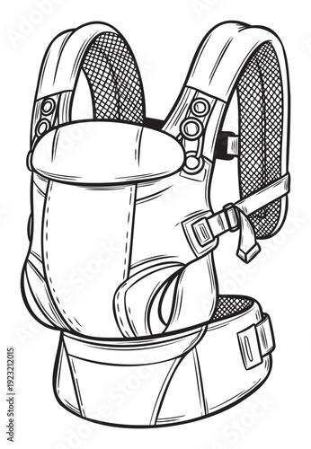 Ergonomic baby carrier backpack with adjustable straps and breathable mesh padding providing comfortable support for parents transporting their infant during daily adventures