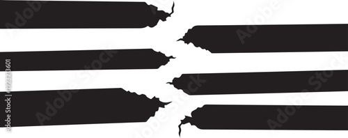 Broken pencils isolated on white background with black color