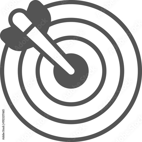 Target flat icon, archery target with arrow isolated, goal symbol, victory sign, darts bullseye logo, Target with arrow vector icon. Editable stroke. Target business icon concept. Vector illustration