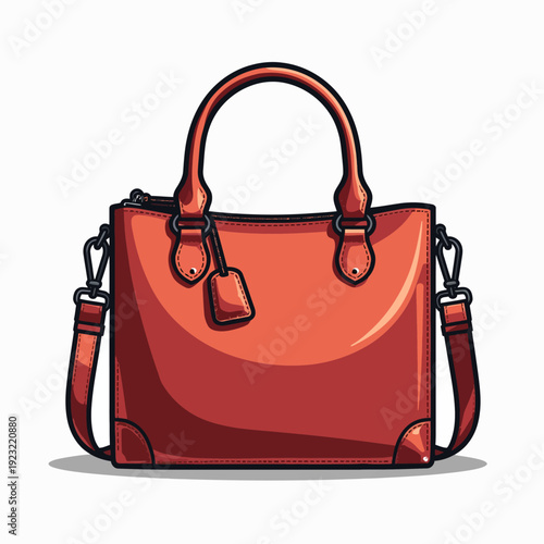 Elegant red leather tote bag for women featuring sturdy handles and a detachable shoulder strap ideal for professional office use or casual weekend outings.
