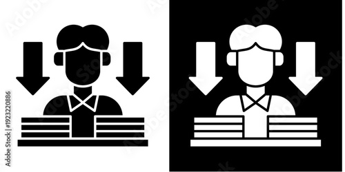 Burden Icon Set White Glyph Style Collection
