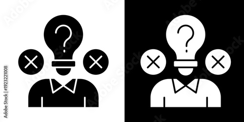 Emptiness Icon Set White Glyph Style Collection