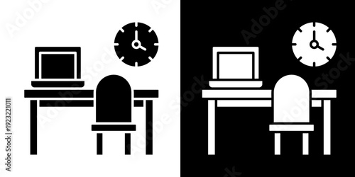 Workplace Icon Set White Glyph Style Collection
