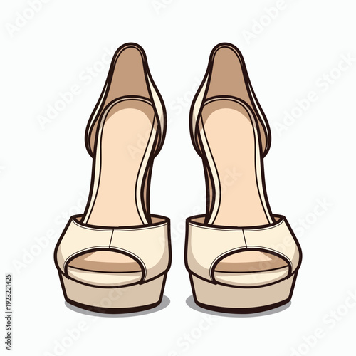 Step out in confidence with these elegant beige platform high heels featuring a peep-toe design and ankle support perfect for weddings or a night out.
