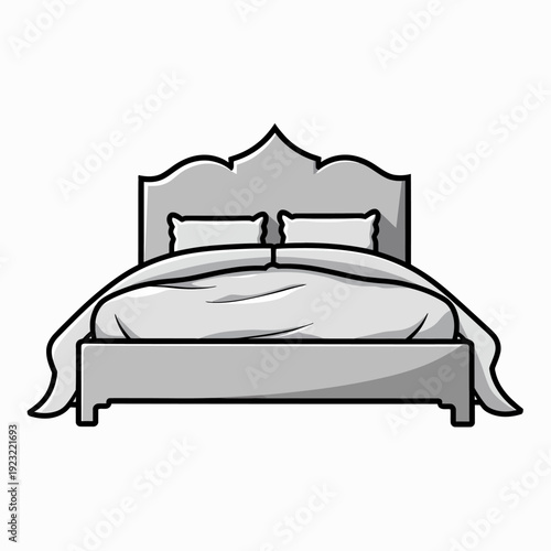 Transform your master bedroom with this modern gray bed frame featuring a stylish arched headboard and comfortable pillows for a restful night sleep.
