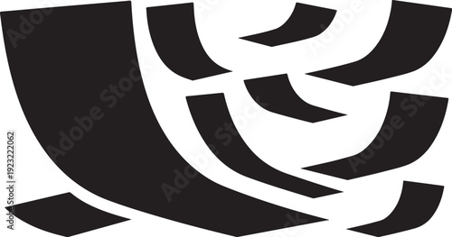 Abstract Black and White Geometric Shape Art Design Element