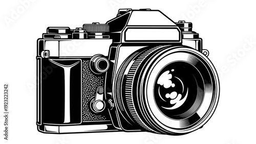 Vintage SLR Camera, Classic Photography Equipment, Retro Style