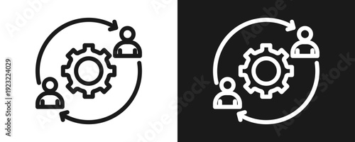 Shift Icon Set Outline In White And Black Background