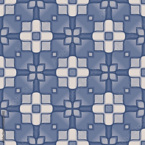 Canvas Print A blue and white patterned tile