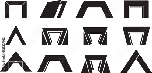 Geometric shapes and abstract corner design elements collection