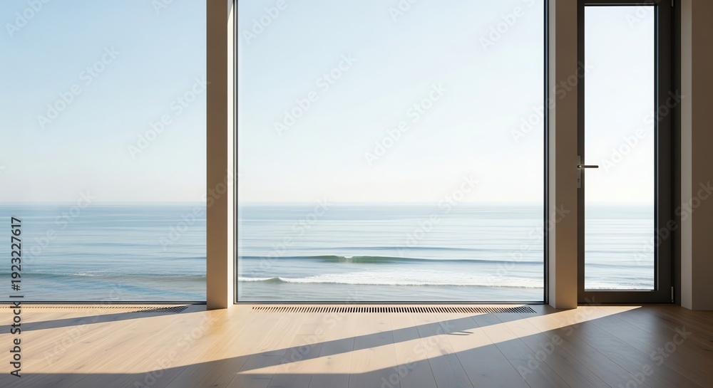 Fototapeta premium Room interior ocean view window