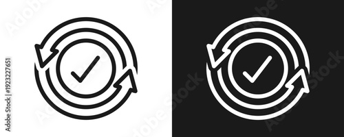 Consistency Icon Set Outline In White And Black Background