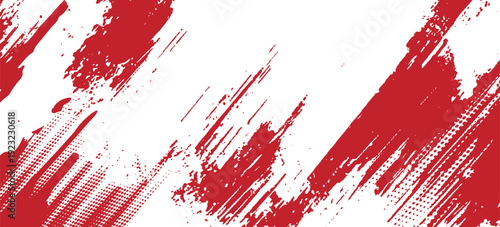 Circle brush stroke vector isolated on white background. Red enso zen circle brush stroke. For stamp, seal, ink and paintbrush design template. Grunge hand drawn circle shape, vector illustration