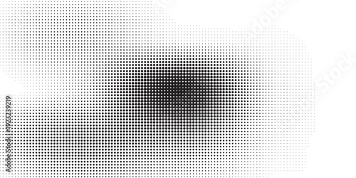 Dotted halftone gradient texture. Vanishing polka dot background. Repeating dots gradation pattern background. Black fading comic pop art overlay backdrop. Raster effect wallpaper. Vector halftone