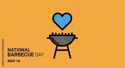 National Barbecue Day celebration with grill and heart on May 16