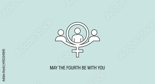 May the Fourth be with you graphic with gender symbol and people icons