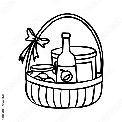 Festive Gift Basket Outline