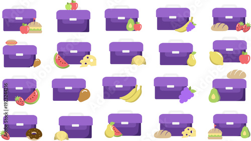Lunch Box Food Element Set