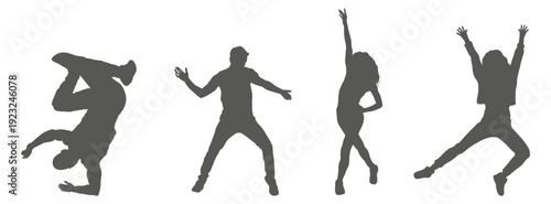 Dance performance silhouette collection set. Dancer silhouette collection.