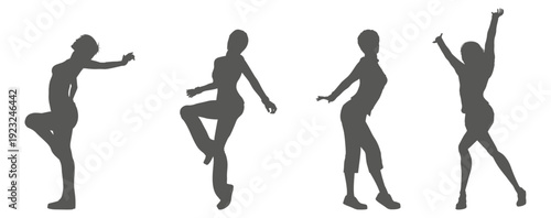 Dance performance silhouette collection set. Dancer silhouette collection.