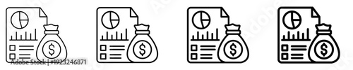 Cost Planning  Icon Set Different Style Collection