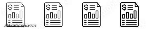 Financial Report  Icon Set Different Style Collection