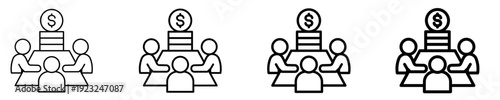 Budget Meeting  Icon Set Different Style Collection