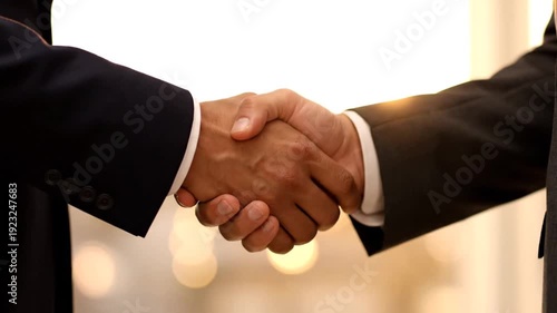 Business Partners Shaking Hands in Agreement.