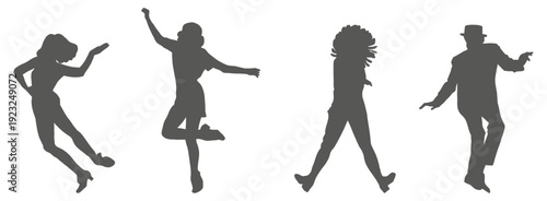 Dance performance silhouette collection set. Dancer silhouette collection.
