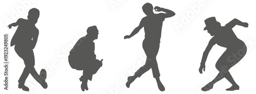 Dance performance silhouette collection set. Dancer silhouette collection.