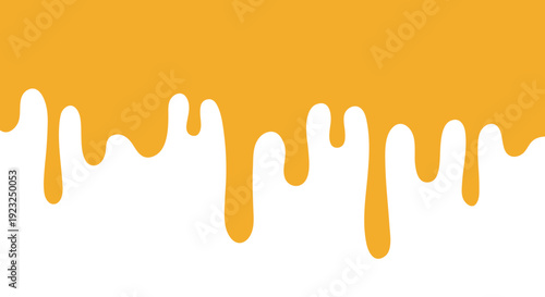Orange liquid dripping down on a white background abstract shape yellow