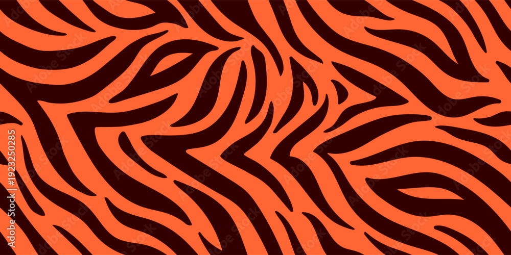 Fototapeta premium Seamless pattern with tiger stripes. Animal print.