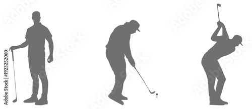 Golf player swing silhouette collection
