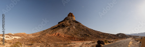 Panorama Of The Road Passes By Castalon Peak In Big Bend