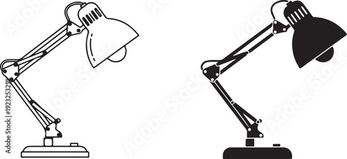 Black and white desk lamps with adjustable arms and shades adjustable shades