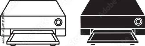 Black and white printer with extended paper tray line paper tray extended tray two versions